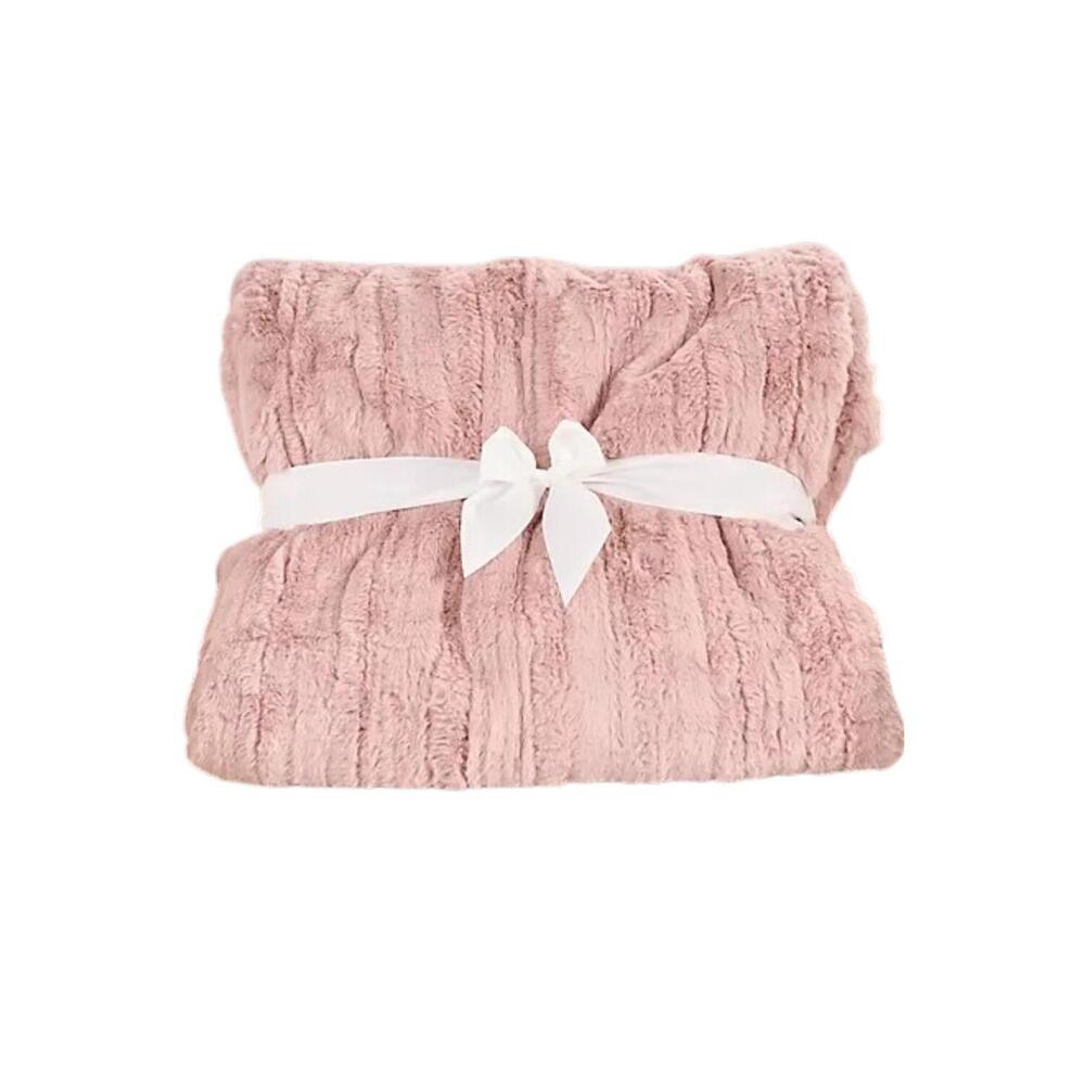 Hotel du Cobb 60x70 Sculpted Faux Fur Throw by Dennis Basso Plum